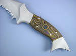 Tiger Stripe G10 on "Halius" tactical combat knife 