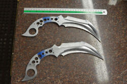 "Titan" karambits, fine handmade custom knives, rough grinding, pre-heat treat